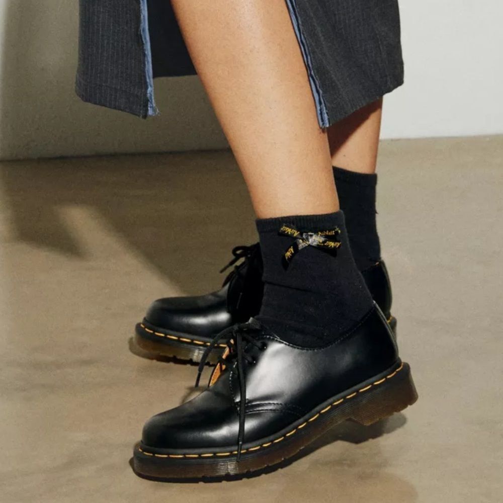 Dr.Martens Black Ankle Bow Organic Cotton Blend Socks